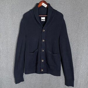 Rag & Bone Avery Shawl Collar Knit Cotton Cardigan - Men's Size M - Blue